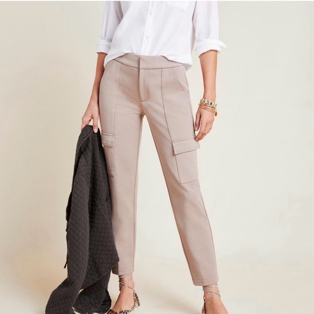 Anyhropologie The Essential Knit Cargo Pants in Taupe Size 0